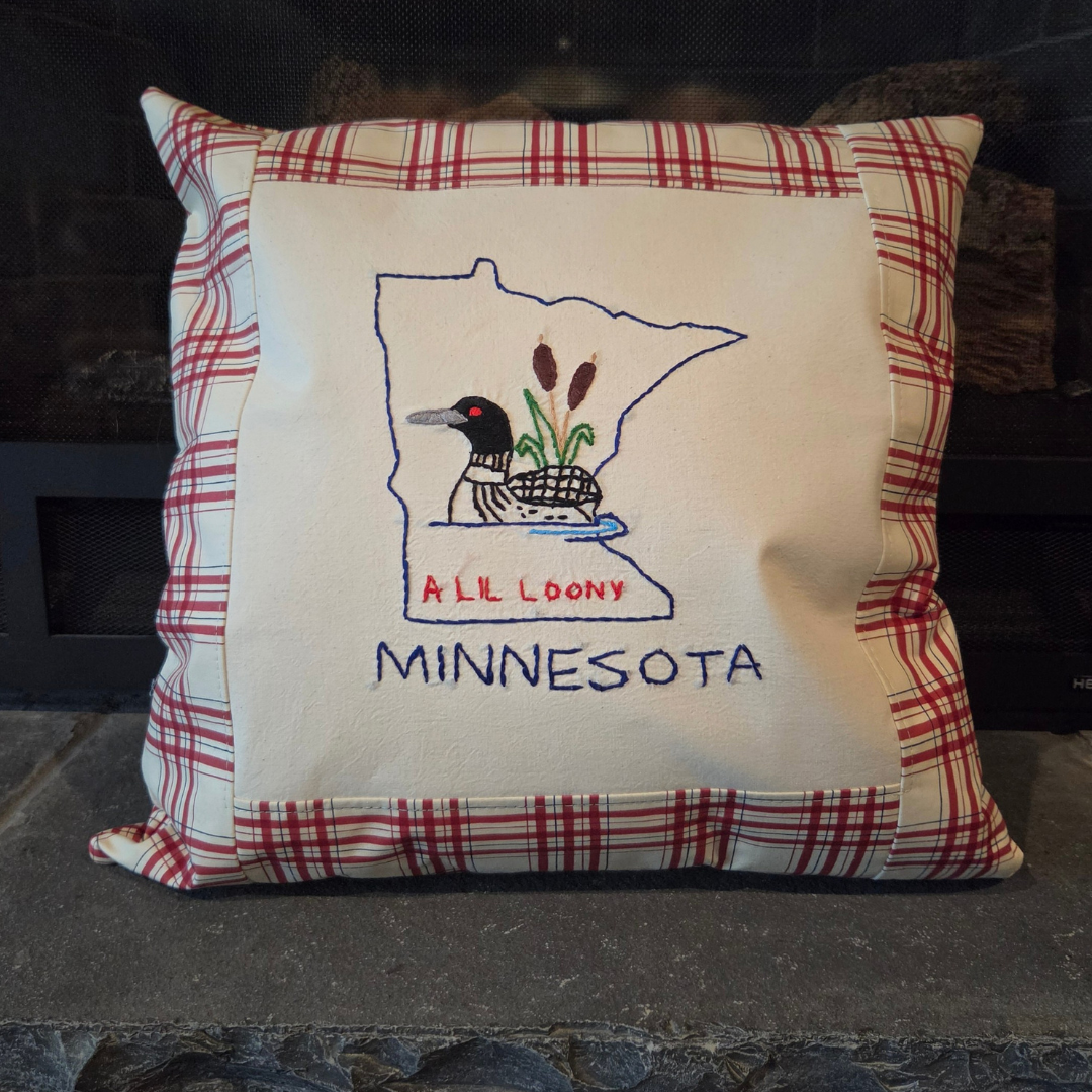The Cream & Red Plaid Throw Pillow